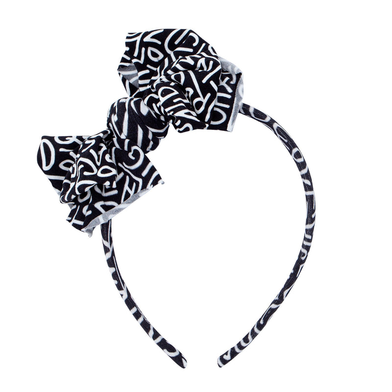 PRINTED FAB HARD HEADBAND: alphabet soup