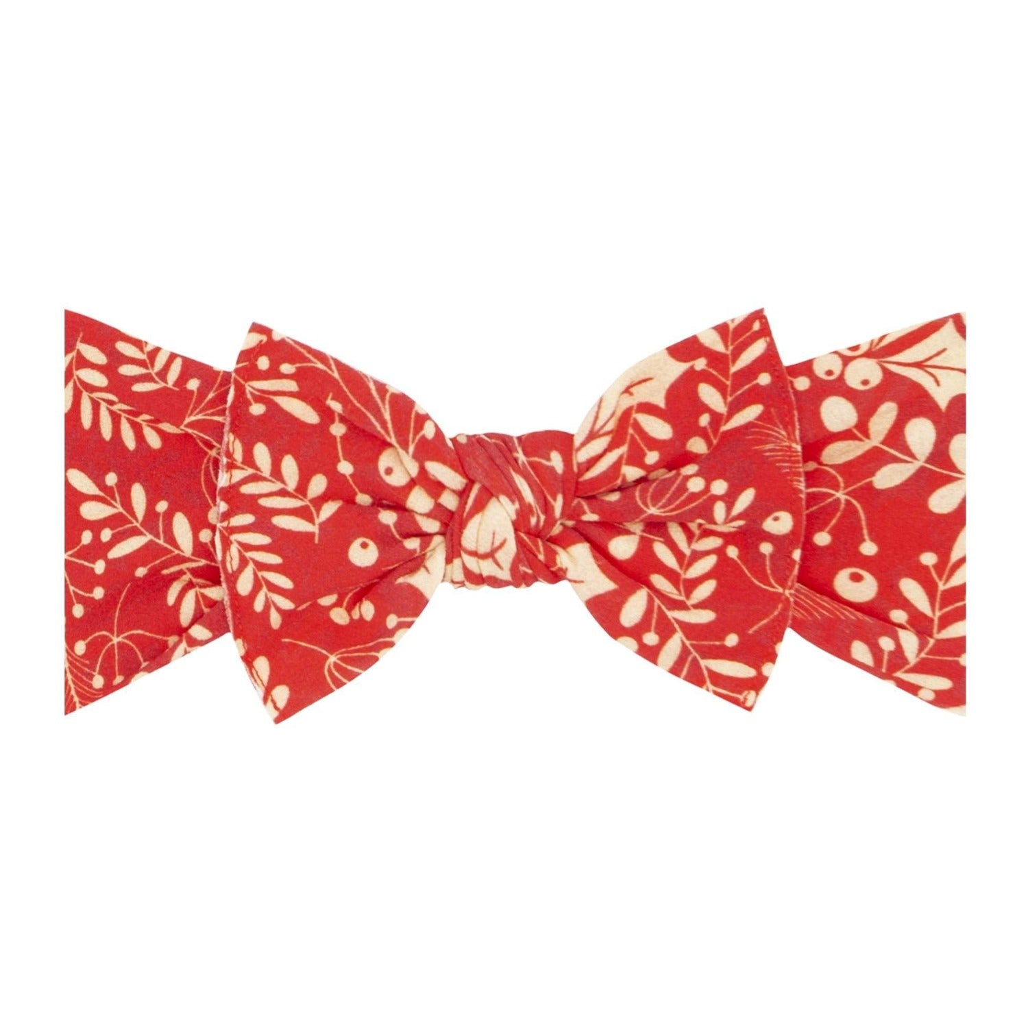 Soft Printed Nylon Headband One Size: red bough-Baby Bling Bows