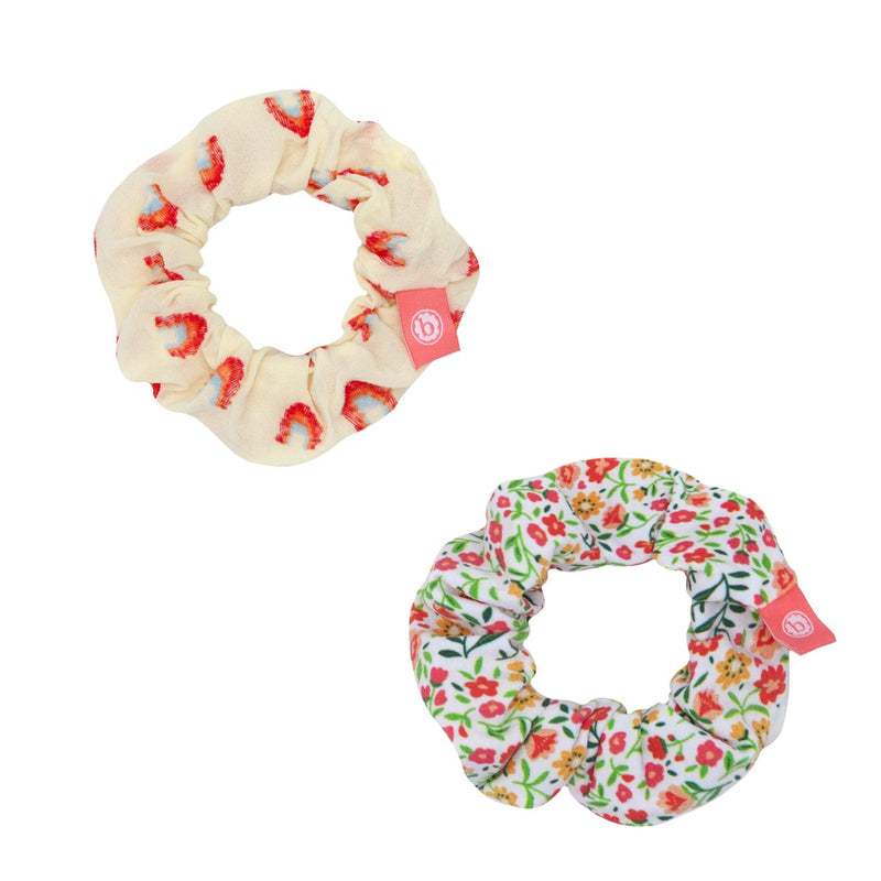 2PK SCRUNCHIE SET: clementine / daffodil rainbow