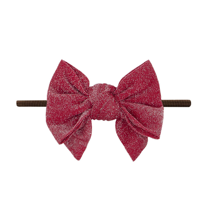 Soft Nylon/Spandex Headband Metallic Deb Skinny One Size: brown/red-Baby Bling Bows
