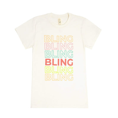 Soft Cotton Adult T-Shirt: "bling": LARGE-Baby Bling Bows