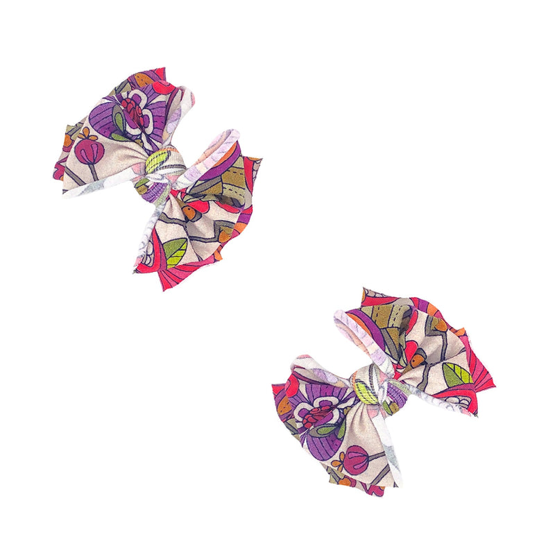 2PK PRINTED BABY FAB CLIPS: valentina