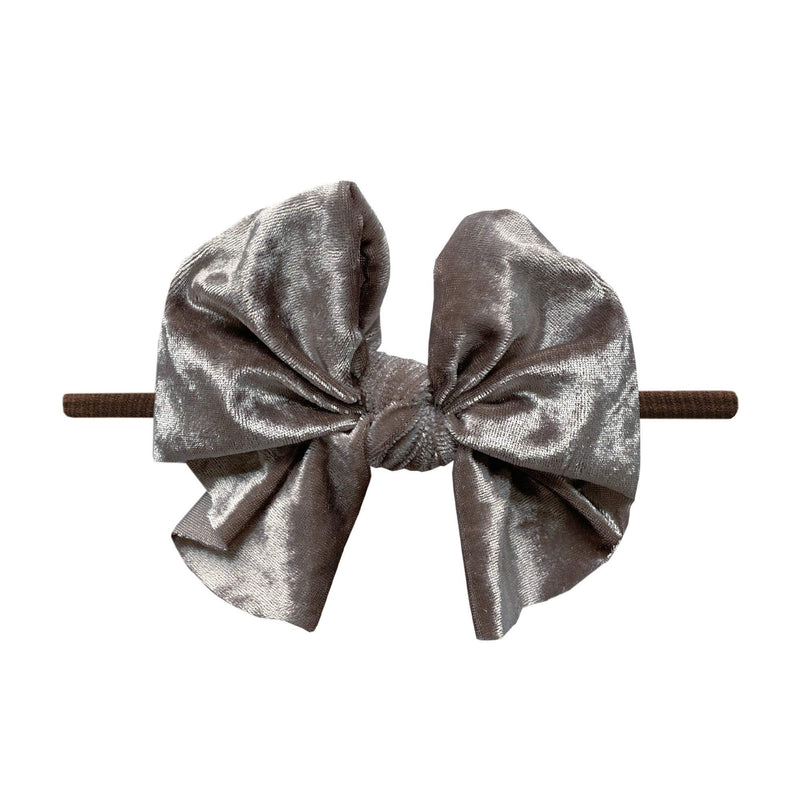 Soft Nylon Skinny Headband Velvet FAB-BOW-LOUS One Size: brown/crushed mushroom-Baby Bling Bows