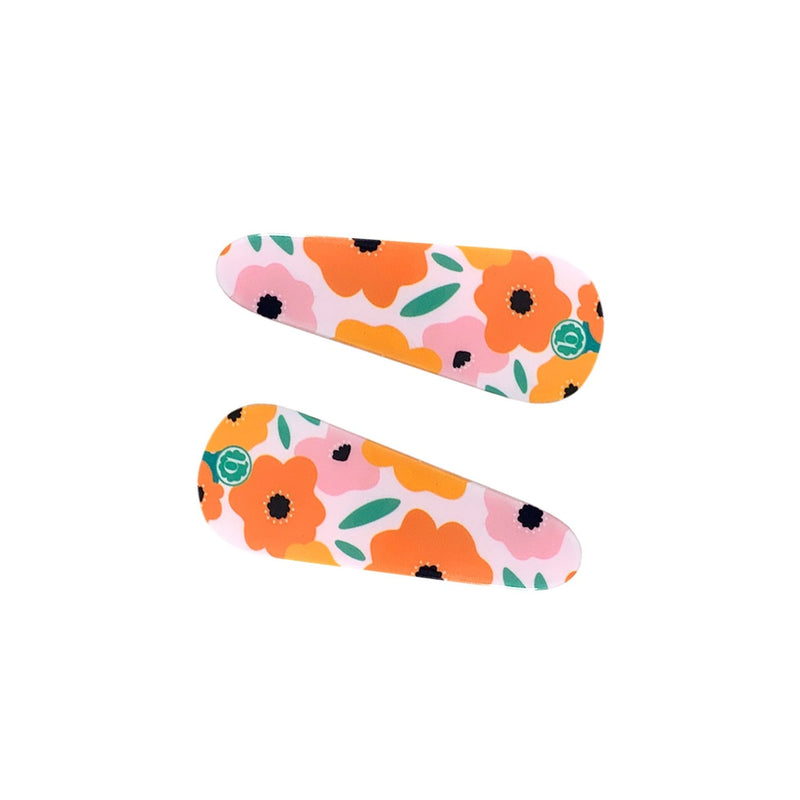 2PK ALMOND CLIPS: orange poppy