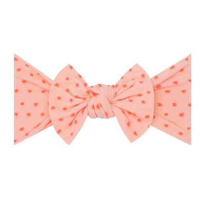 PATTERNED SHABBY KNOT: tropical peach / neon dot