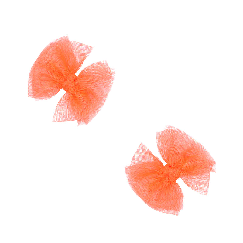 2PK TULLE BABY FAB CLIPS: neon coral
